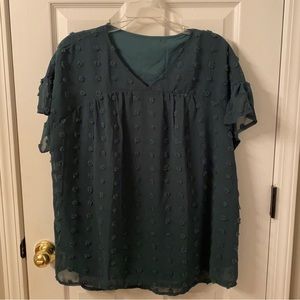 Green dot blouse